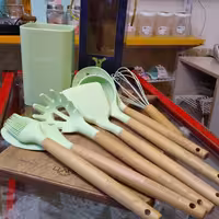 سرویس کفگیر ملاقه 8 پارچه  هاوس رولند مدل A-913 سبز رنگ