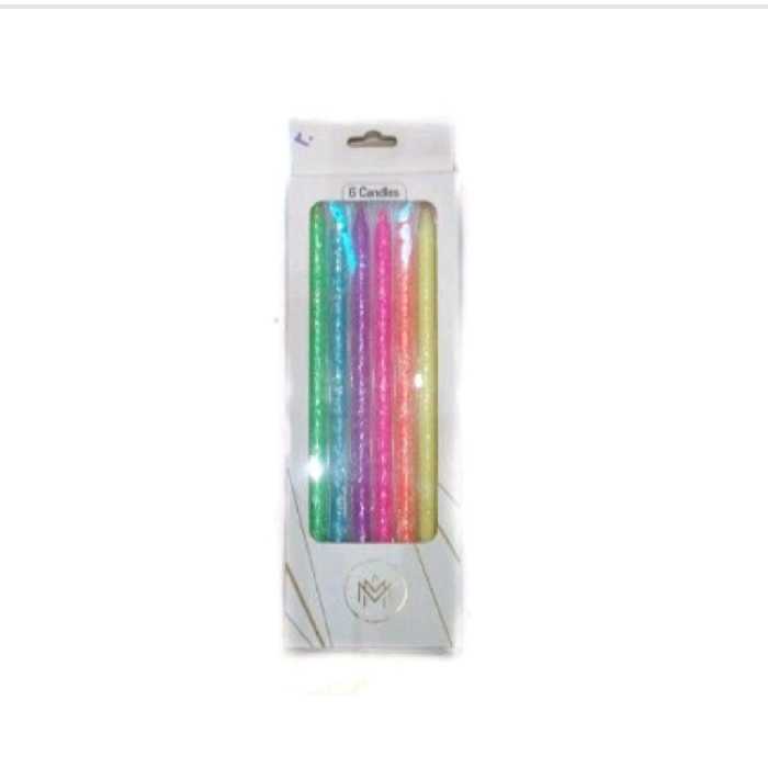 شمع تولد چند رنگ شش عددی