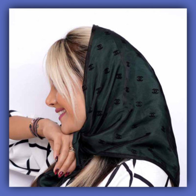 مینی اسکارف سبز دو رو