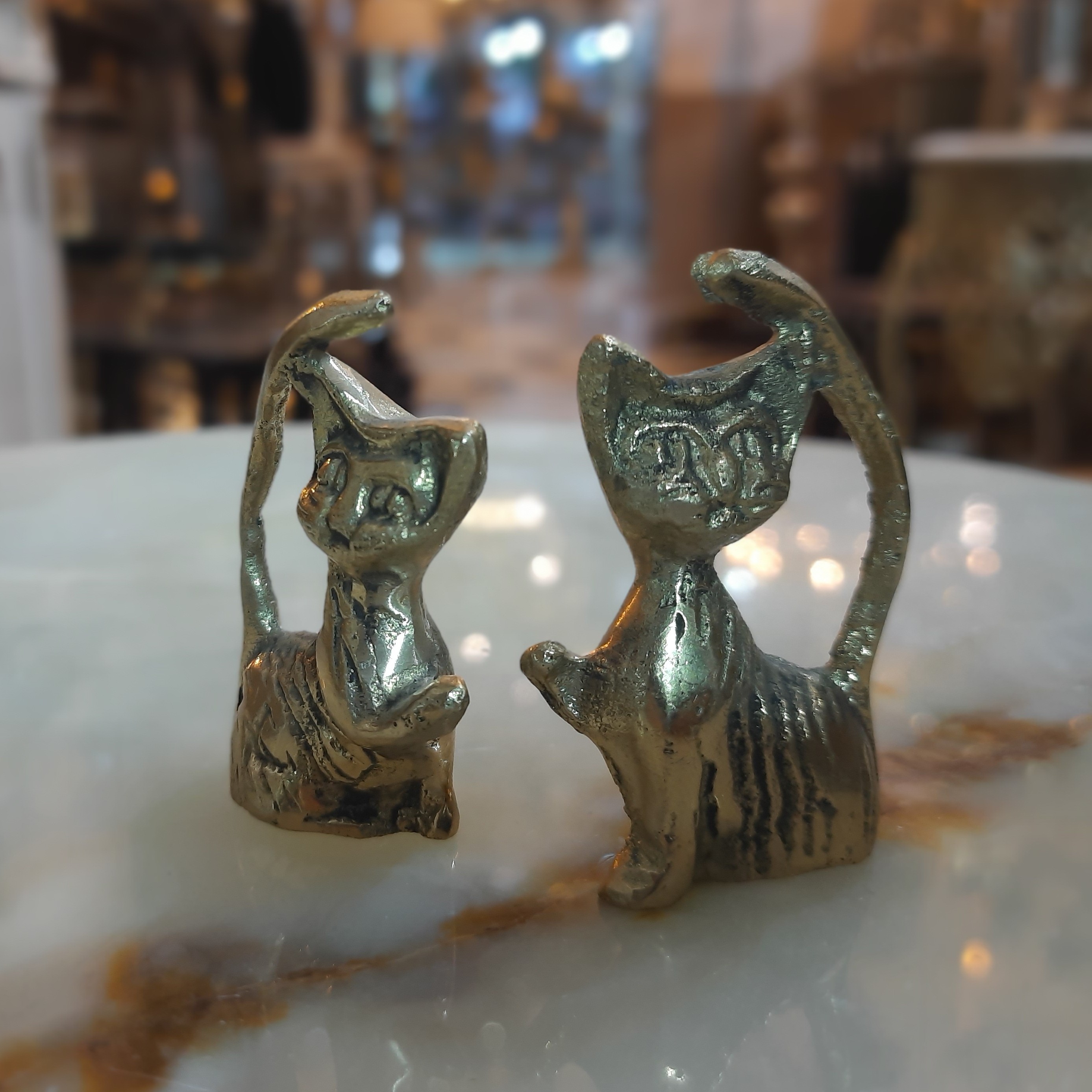 مجسمه گربه ملوس برنجی