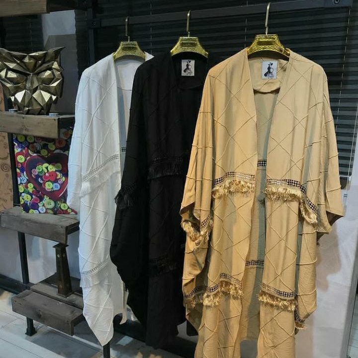 مانتو عبایی لوزی نوار گیپور