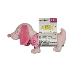 جغجغه سگ سوسیسی صورتی گلدار