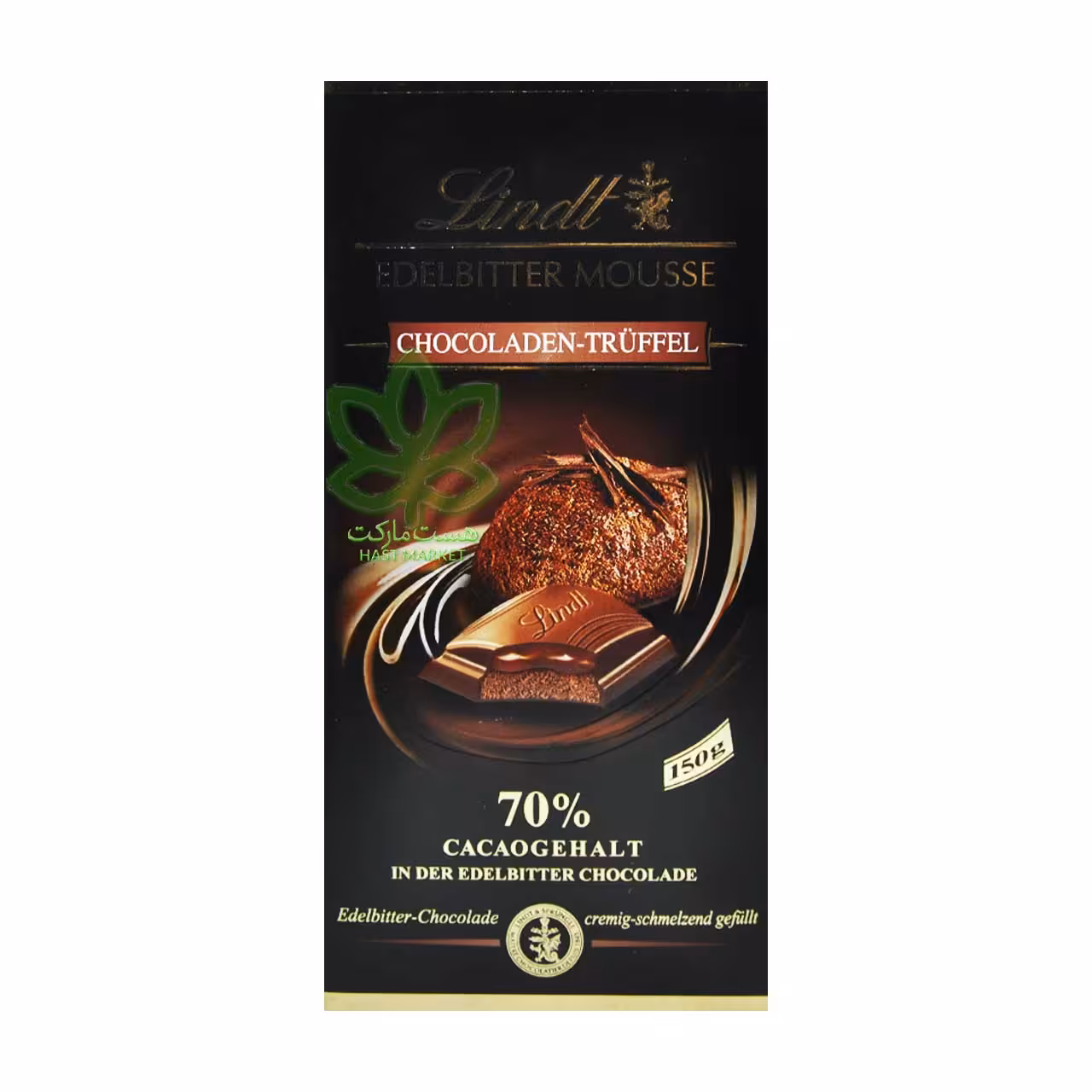 شکلات تلخ 70 درصد لینت موس ترافل شکلاتی 150 گرم - lindt
