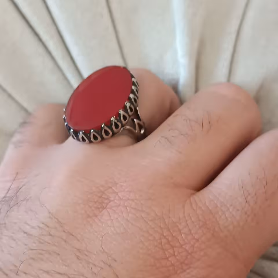 انگشتر مردانه طلاروس رنگ ثابت کد GL155 رنگ قرمز سایز 9 تا 12