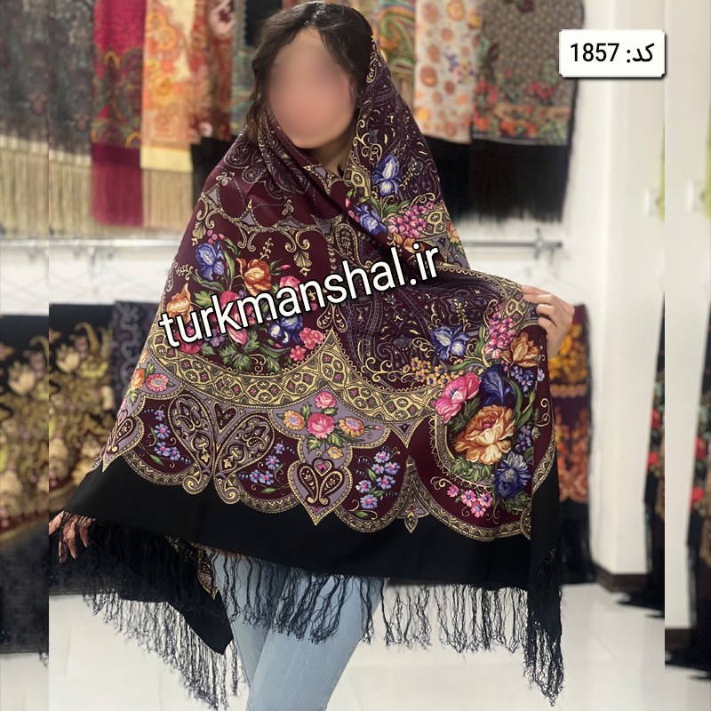 روسری ترکمن پشمی کد1857