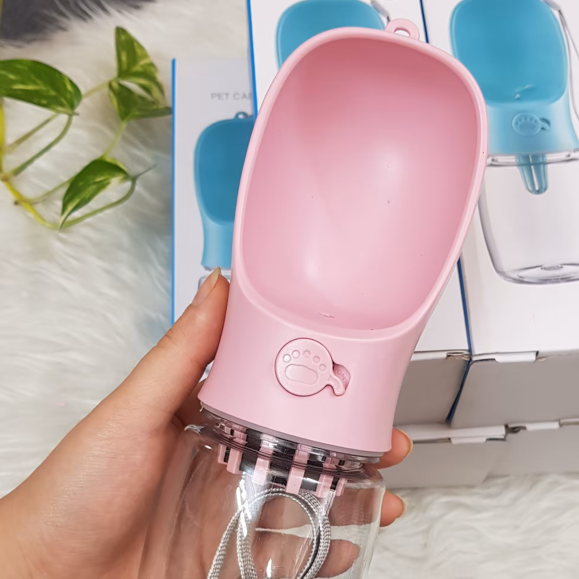 قمقمه سفری پت (حیوانات خانگی) -350 میلی لیتر -رنگ صورتی