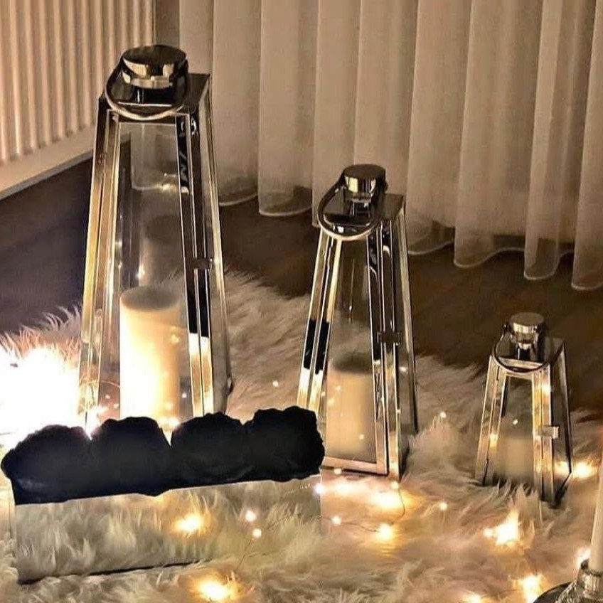 فانوس3عددی رنگ نقره ای