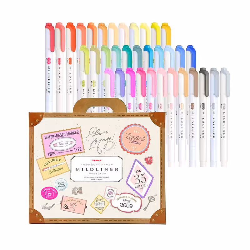 پک 35 رنگ هایلایت دوسر میدلاینر زبرا