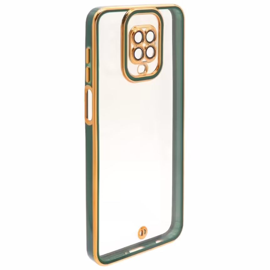 قاب شیائومی Redmi Note 9 pro و Redmi Note 9s مدل نیو الکتروپلیتینگ سبز دور طلا