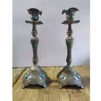 شمعدانی جفتی پیوتر اصل طرح طاووس