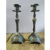 شمعدانی جفتی پیوتر اصل طرح طاووس