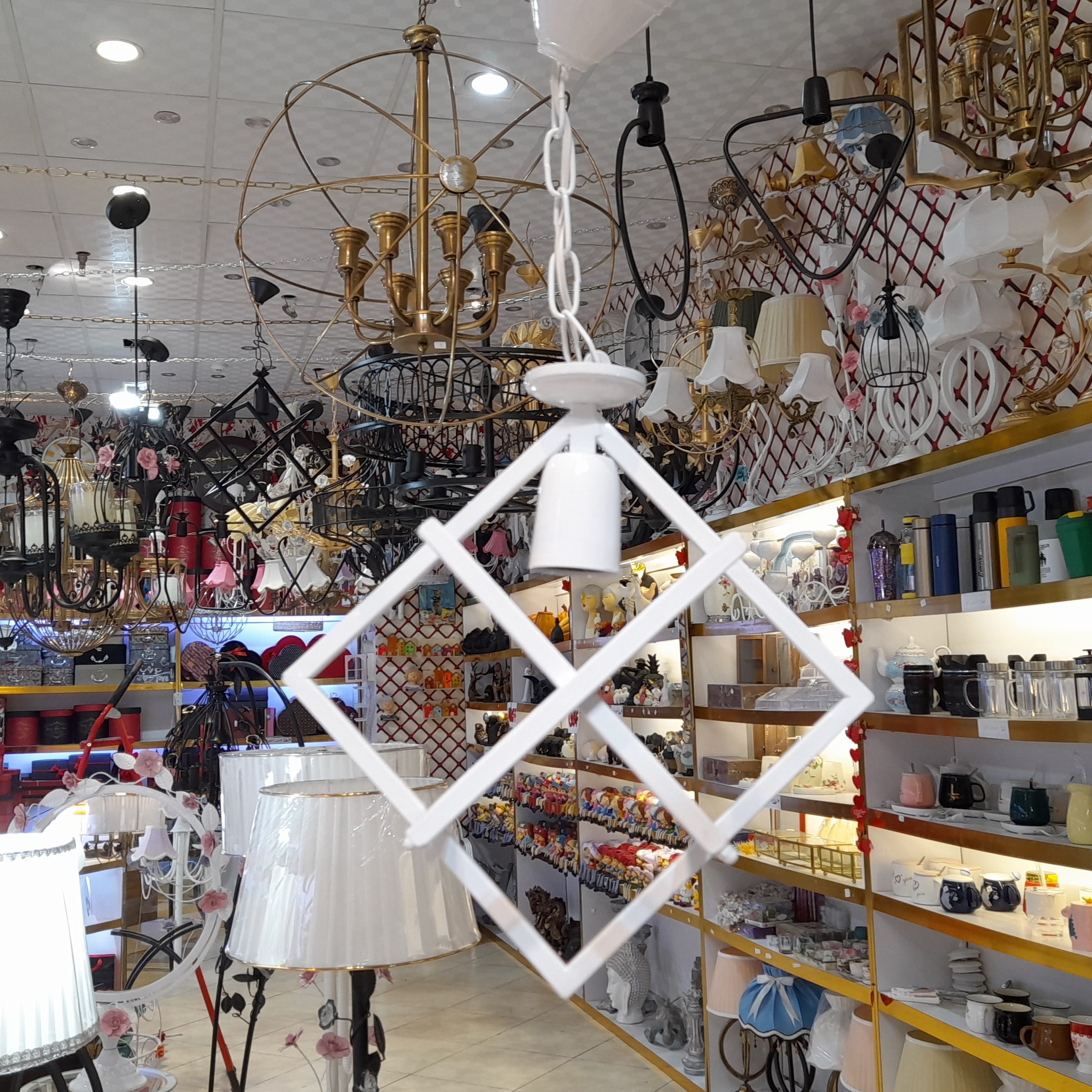 لوستر تک شعله طرح ستاره سفید