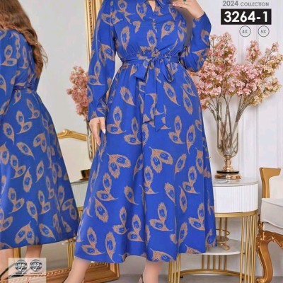 پیراهن مجلسی بیگ سایز کرپ حریر فرانسه3264