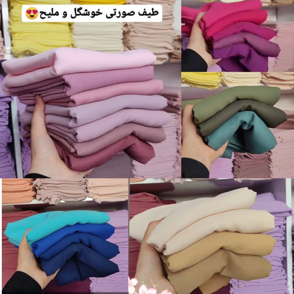 روسری کرپ حریر  تک رنگ