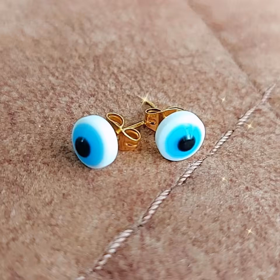 گوشوار ه استیل چشم نظر میخی