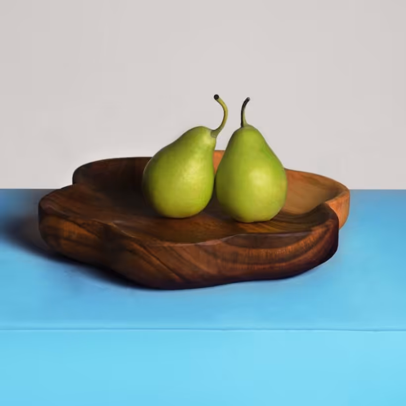 ظرف شیرینی دستسازچوب گردو رنگ طبیعی چوب پوشش داده شده با روغن hemelقابل شستشو ابعاد20در20 ارتفاع4