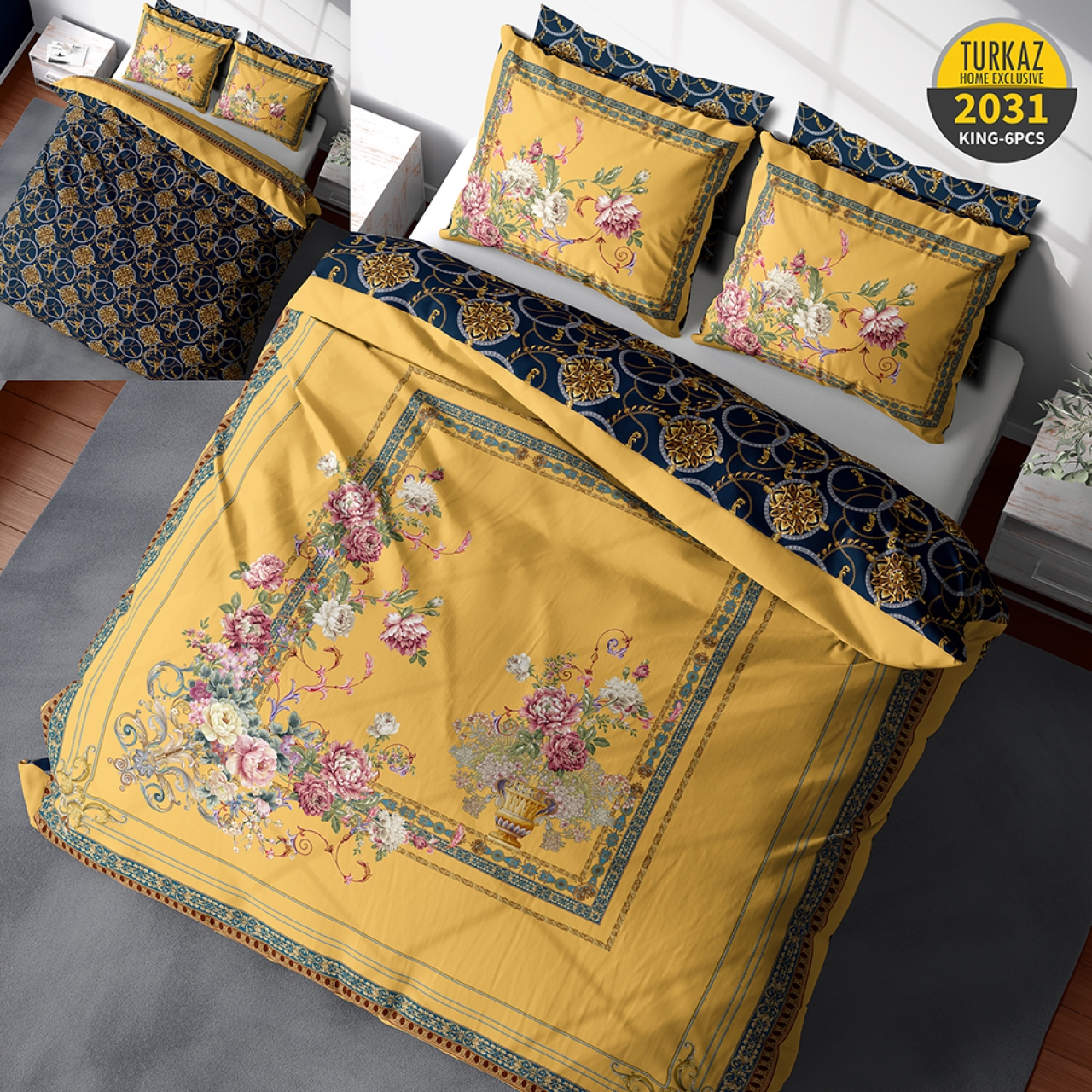 ست روتختی ترک آز کد 2031 دونفره 6 تکه