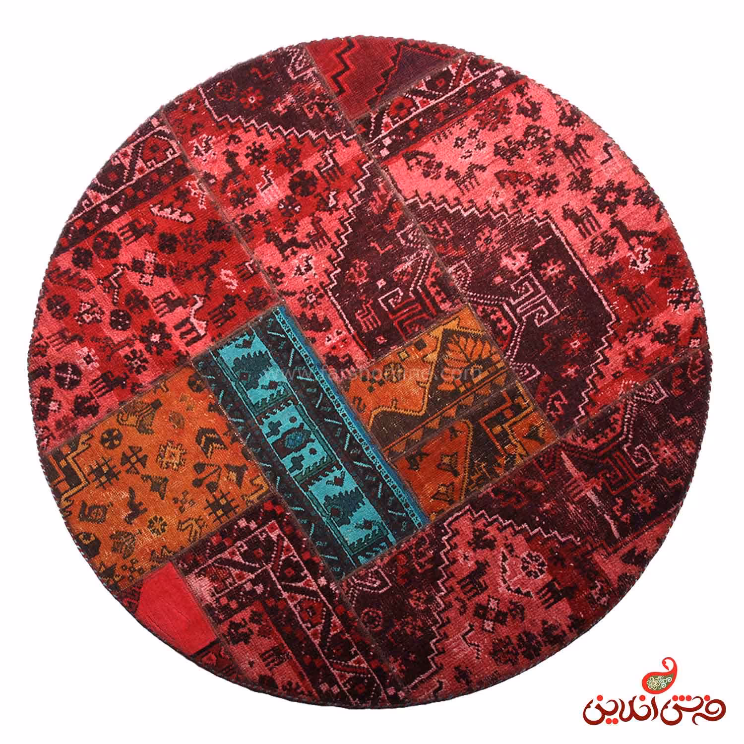 فرش گرد دستباف کلاژ کد 5079