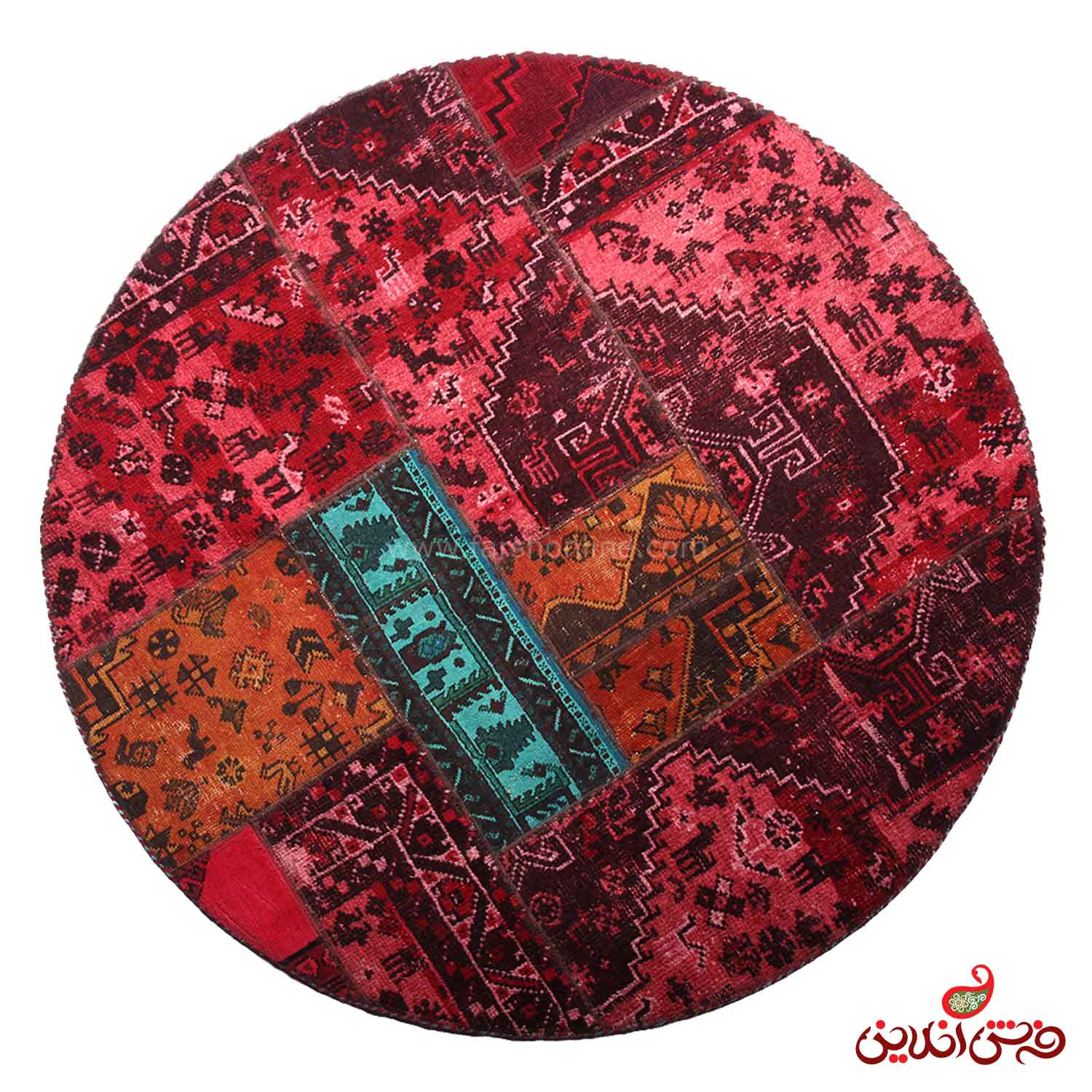 فرش گرد دستباف کلاژ کد 5079