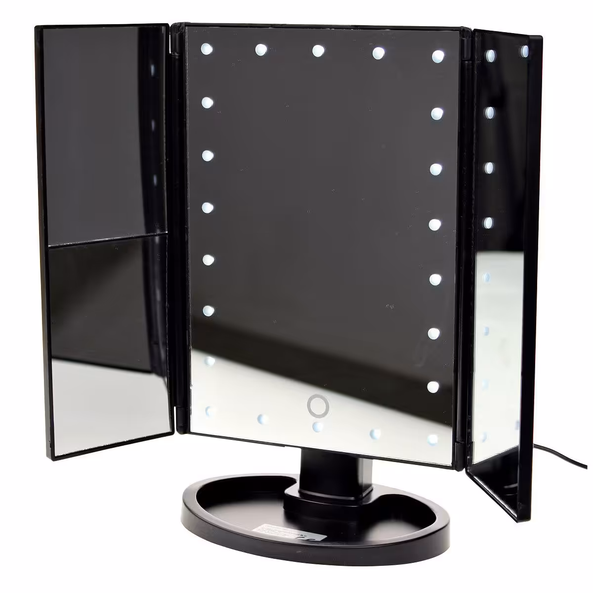 آینه آرایشی رومیزی ال ای دی دار  تاشو درب دار شانگروئی 