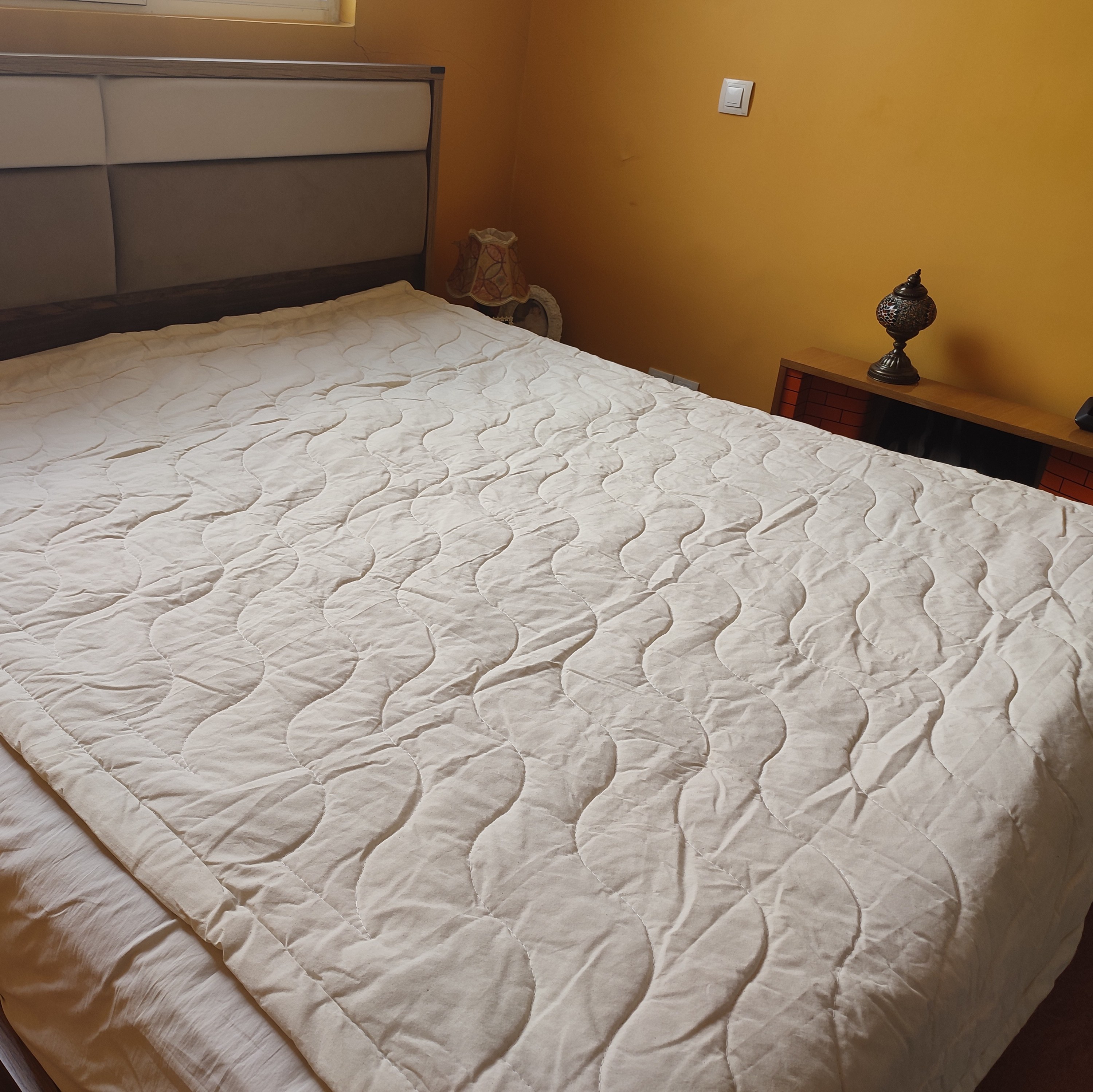 تشک پشمی روی تشک خوشخواب یک نفره(قزلباش) 4 کیلویی ابعاد 200 در 90