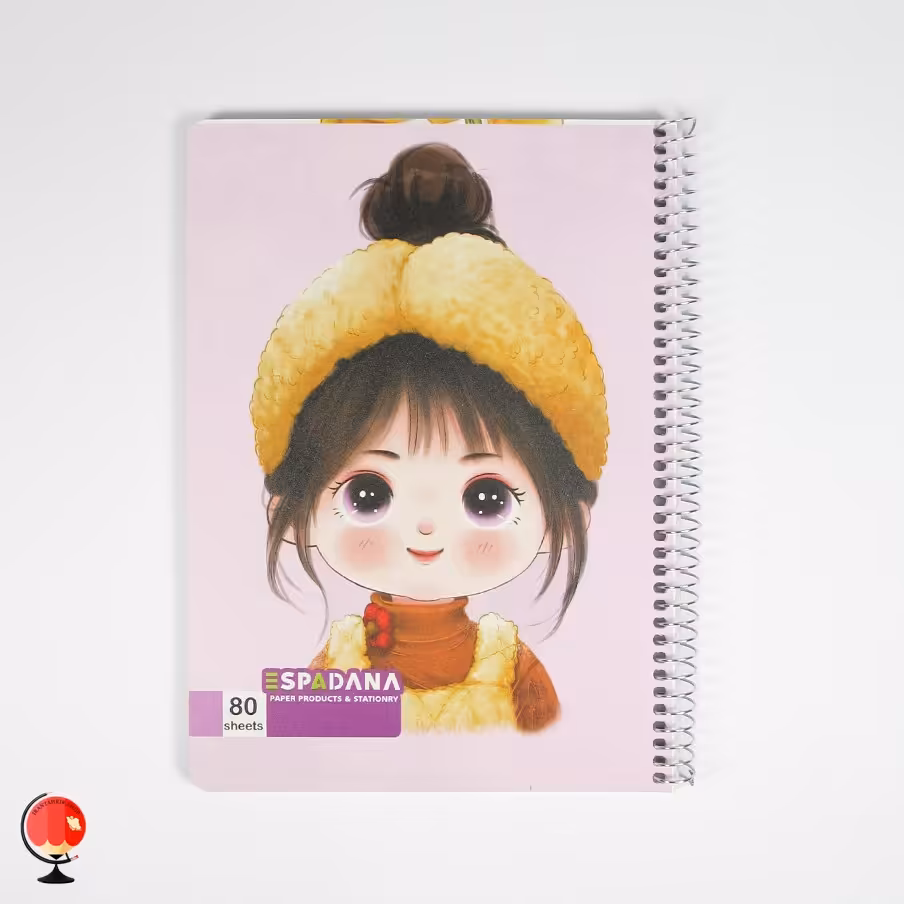 دفتر مشق 80 برگ سیمی طرح دختر اسپادانا
