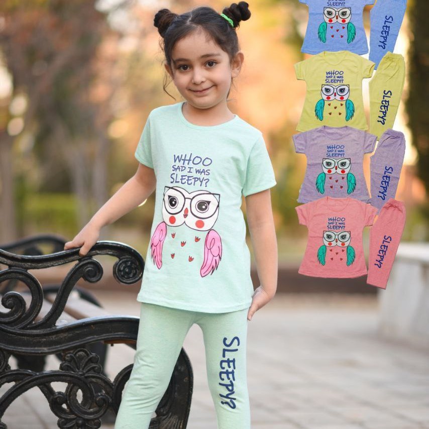 تیشرت و شلوارک دخترانه طرح جغد