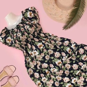 پیراهن ساحلی زنانه نخی