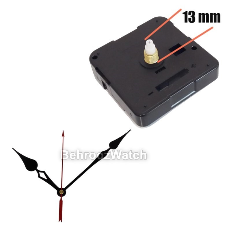 موتور ساعت دیواری فوجیکا شفت 13  مدل B-FUGIKA-14-13  عقربه بلند  مشکی