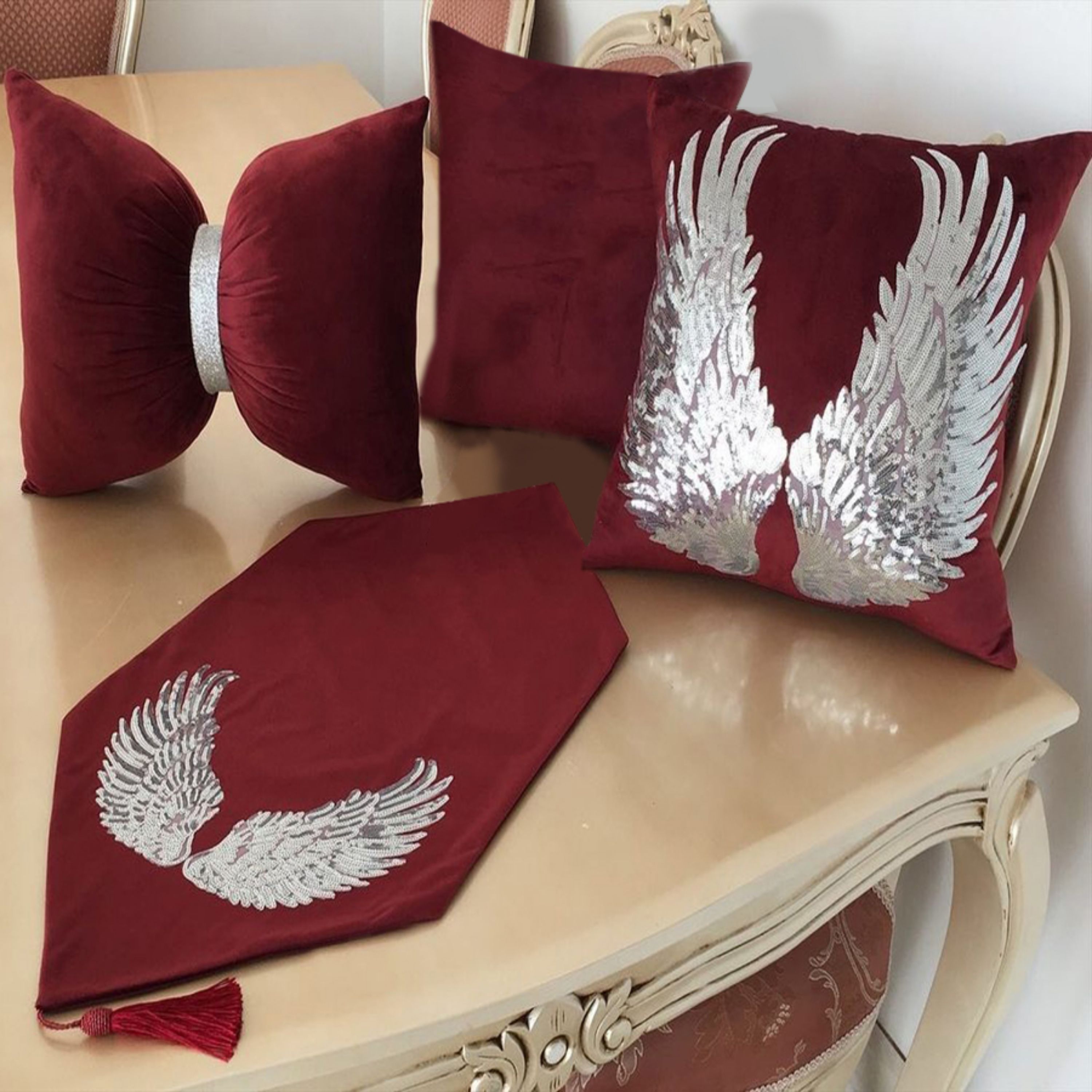 کاورکوسن بال فرشته مجموعه 3 عددی به همراه رانر 40در90