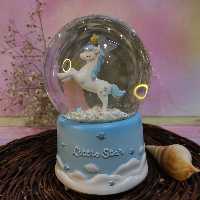 گوی  پمپی و موزیکال و چراغدار بزرگ طرح تک شاخ 