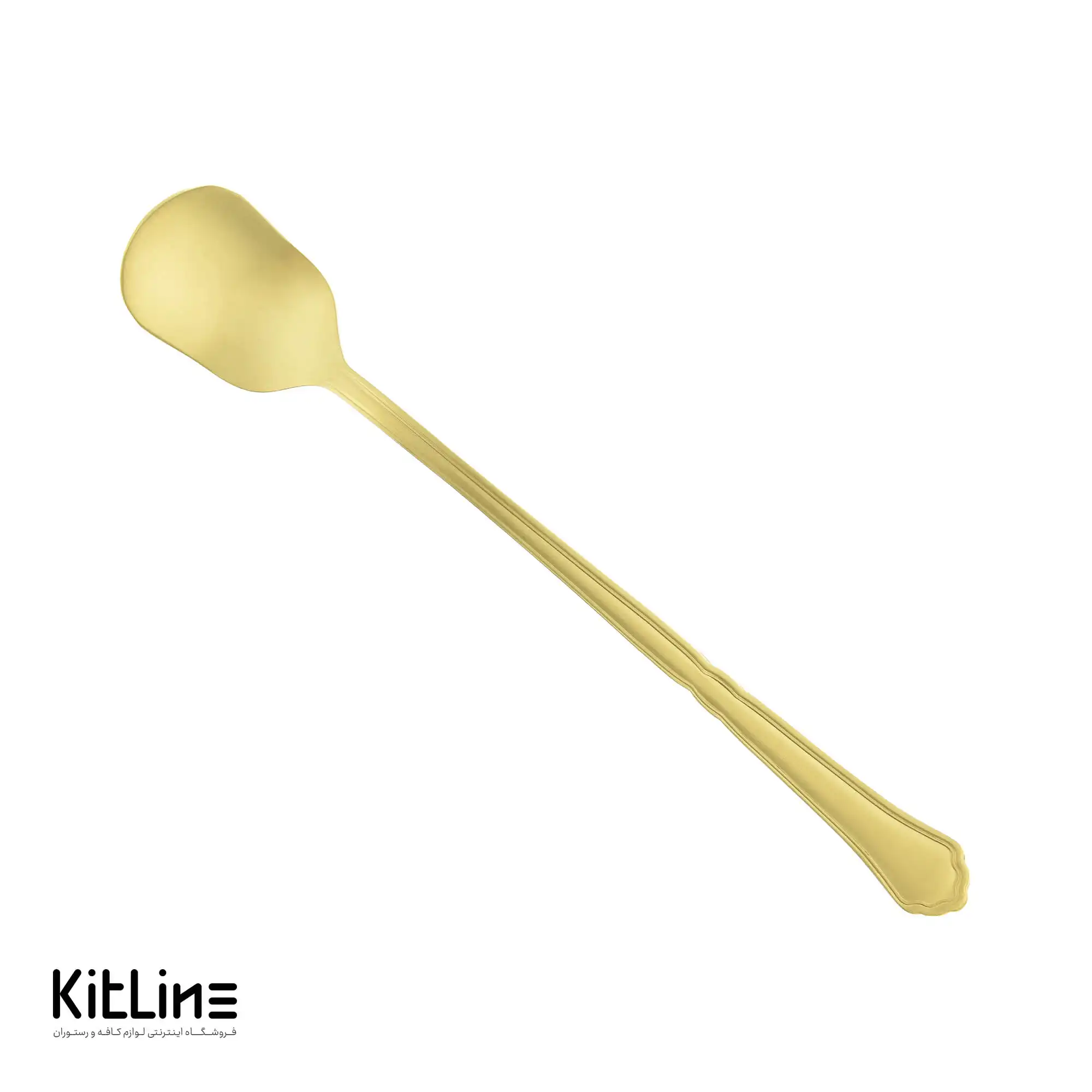 قاشق کافه گلاسه صنایع استیل مدل رویال تمام مات طلایی