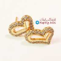 گوشواره ژوپینگ قلب نگین دار طلایی Xuping مدل قلبی هدیه کادو