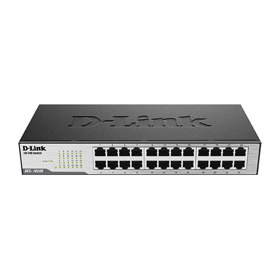 سوییچ 24 پورت مگابیت و دسکتاپ دی لینک مدل DLink DES-1024D گارانتی اصلی