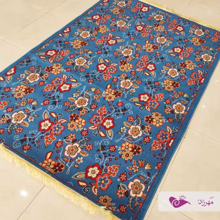 گلیم ماشینی یک در سه طرح دنیا آبی