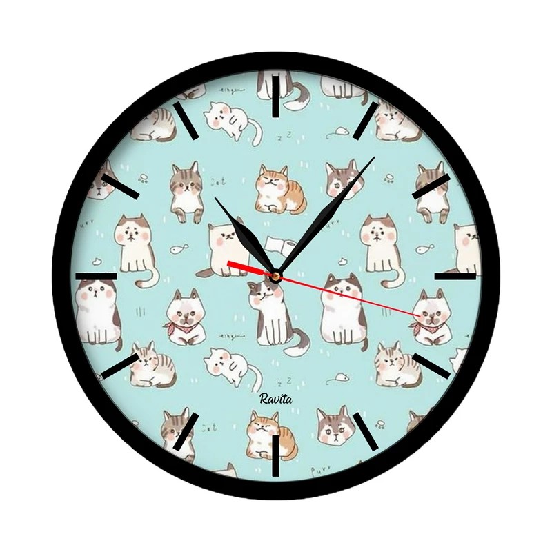 ساعت دیواری ساعت دیواری کودک ساعت دیواری گربه ساعت دیواری  