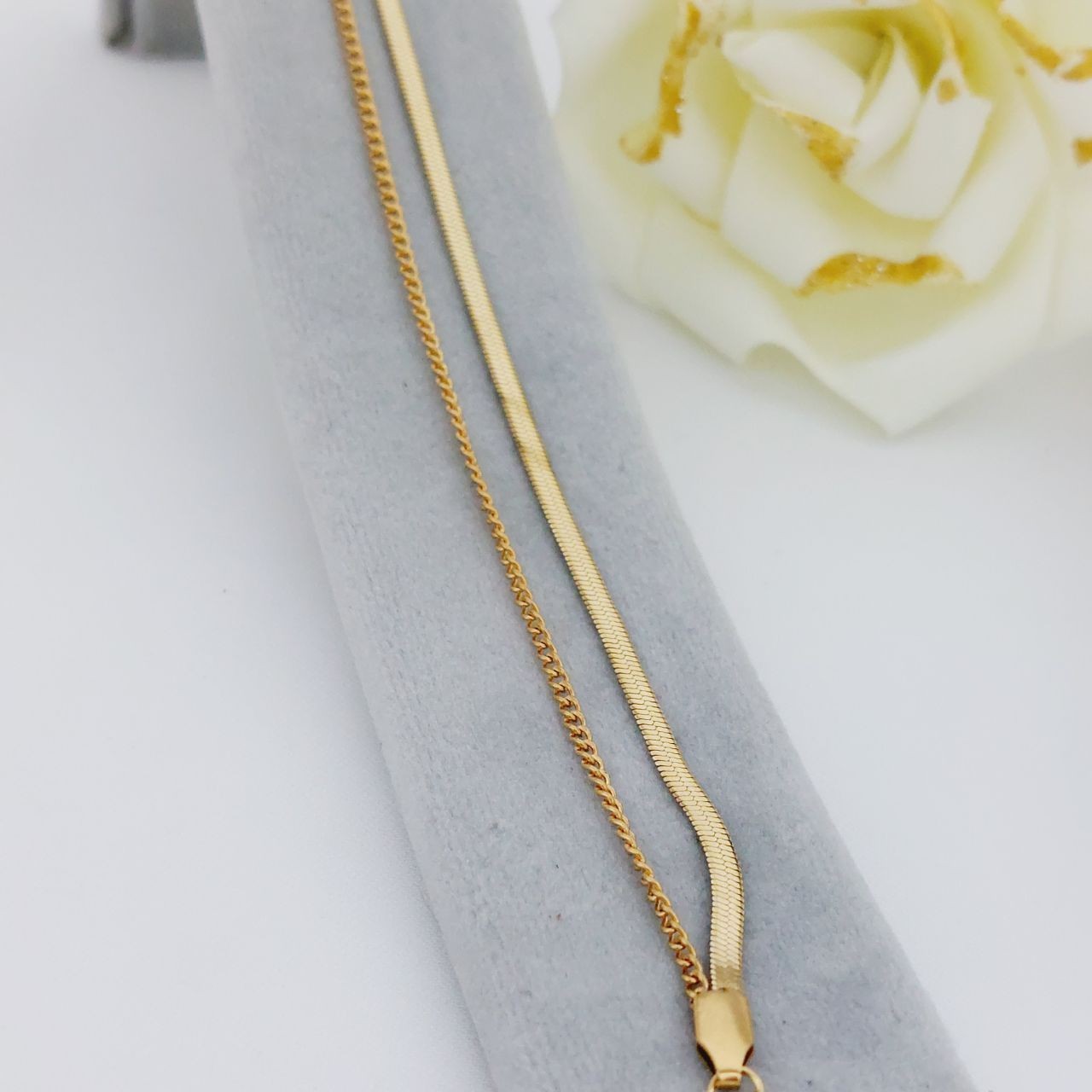 دستبند مادی دو لاین کد10252طرح طلا.استاینلس استیل.آبکاری طلا.رنگ ثابت.ضدحساسیت