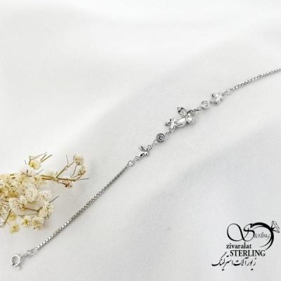 دستبند نقره پروانه ای با عیار925 کد 17812