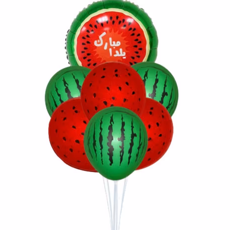 بادکنک تم شب یلدا به همراه استند هفت شاخه