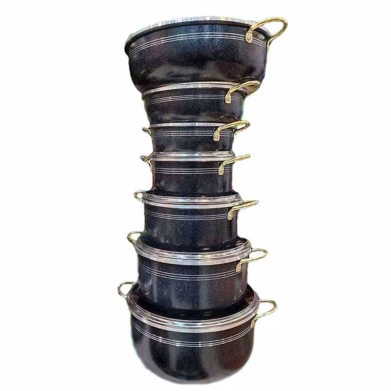 سرویس قابلمه دسته طلایی 11 پارچه بزرگ پاراب ارسال رایگان