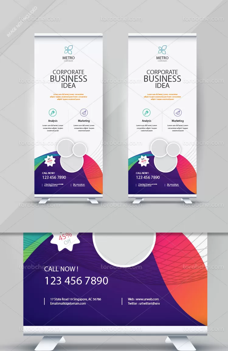 وکتور بنر استند کسب و کار | گرافیک با طعم تربچه