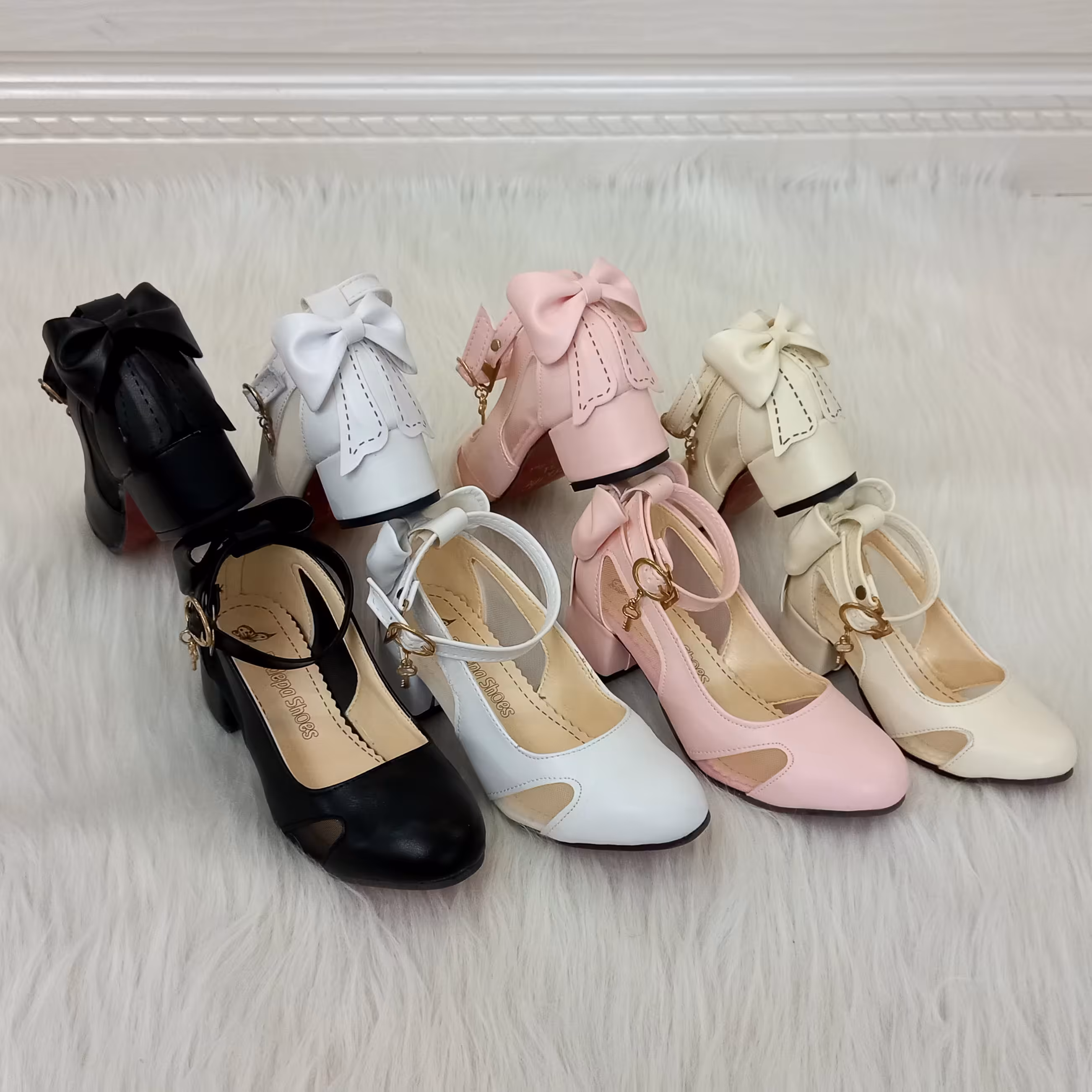 کفش پاشنه دارپشت پاپیون دخترانه  سایز25تا36