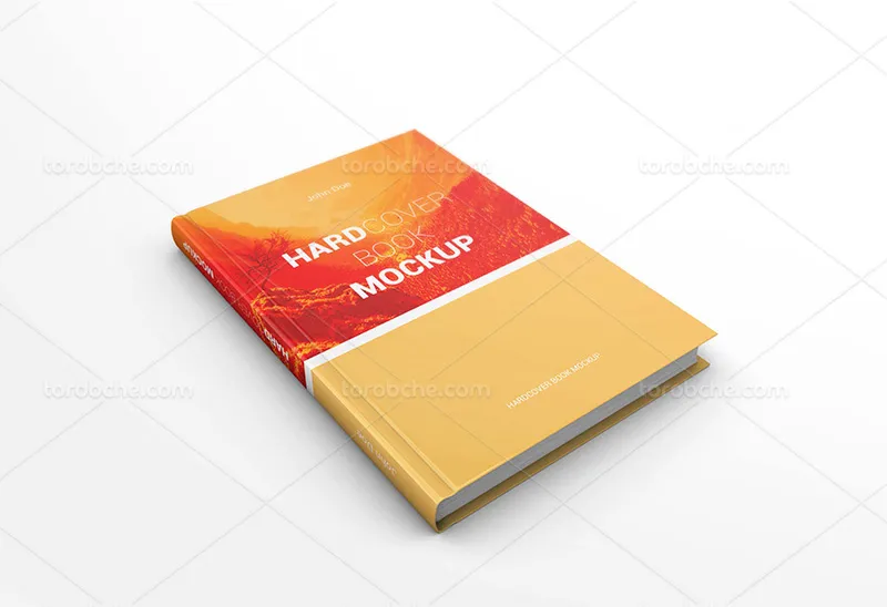موکاپ PSD جلد مقوایی کتاب | گرافیک با طعم تربچه
