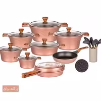 سرویس قابلمه کاندید 23پارچه چدن تیتانیومCANDID رنگ رزگلد (ارسال رایگان وفوری)باضمانت