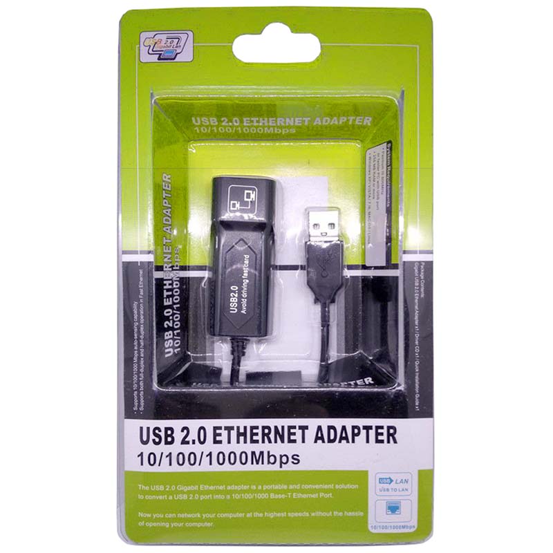 تبدیل USB To LAN 10/100 MBPS مگابایتی پک سبز