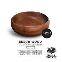 پیاله چوبی گرد تیریتی بزرگ 30 سانتی B2232