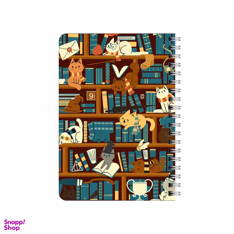 دفترچه یادداشت ۸۰ برگ بامبیلیپ مدل چوبی طرح گربه با تم هری پاتر کد 5843868