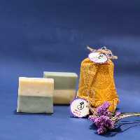 صابون گیاهی و دست ساز 80 گرمی ( گل ختمی ) عطش رویال - سفید سبز