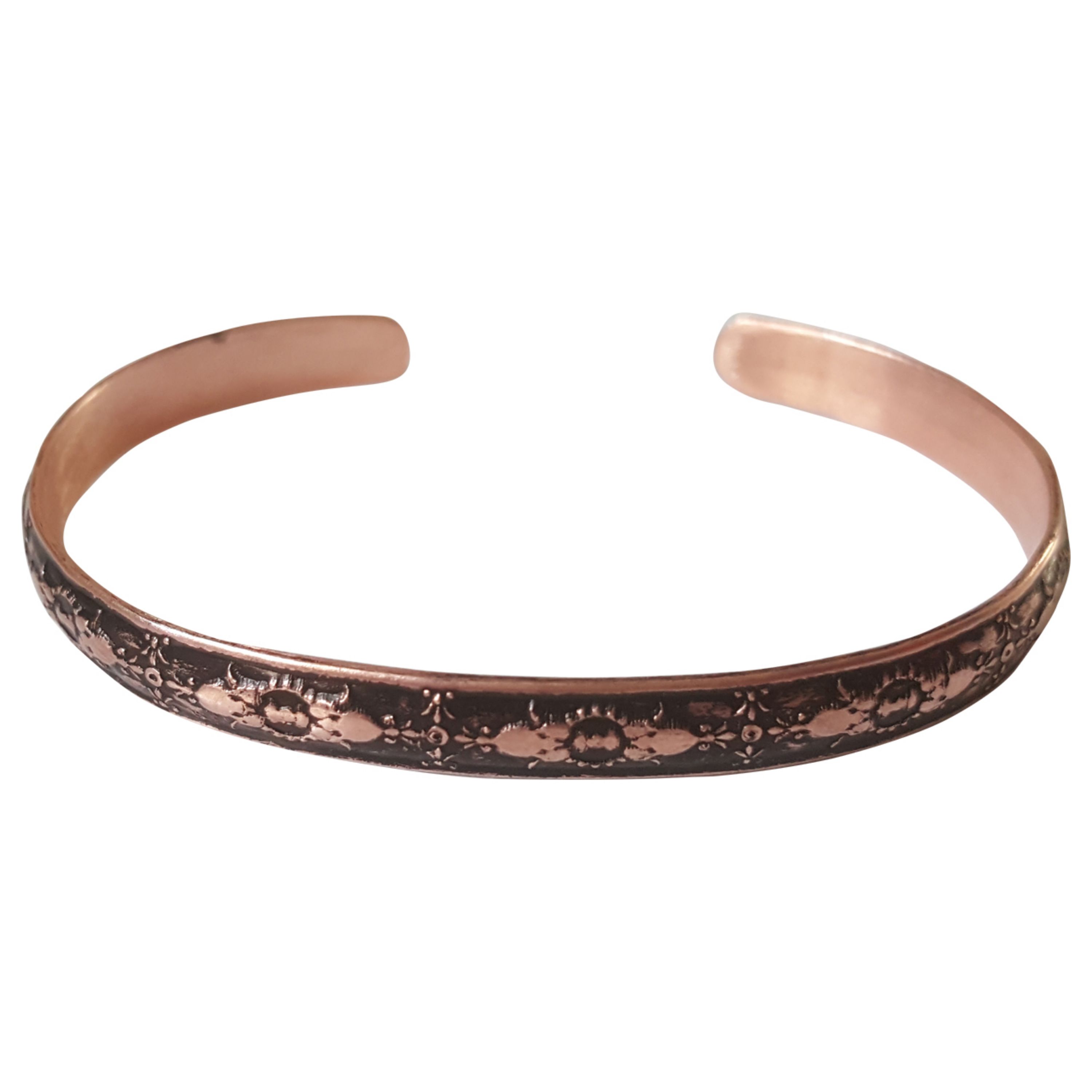 دستبند مفتولی مسی تاج گل کد JW64