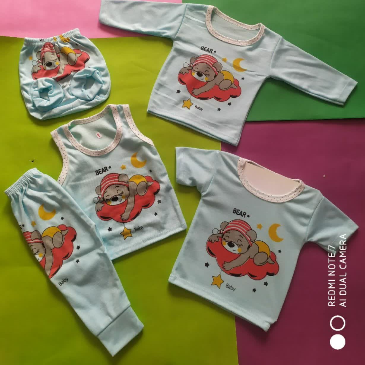 پنج تیکه نوزادی جنس نخی سایز صفر تا سه